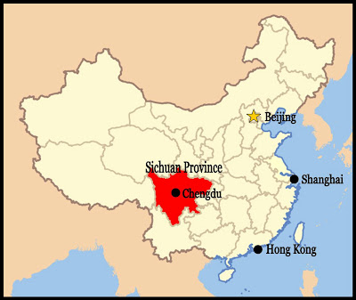 chengdu sichuan chine carte